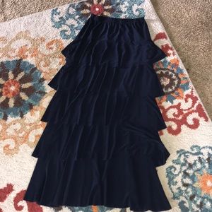Navy ruffle skirt